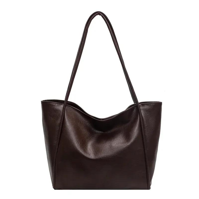 Fashi Solid Color PU elegant Handbags Hot Selling Versatile Trend ccise Tote Bags Large Capacity Youth Soft Shoulder Bags
