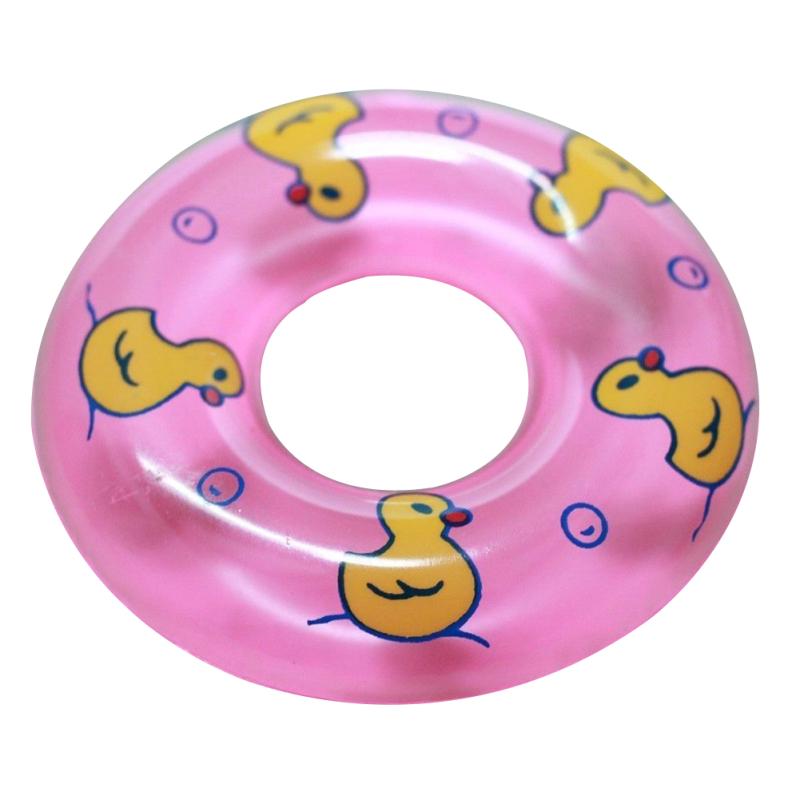 2 Pcs Baby Bath Toy Inflatable Swim Ring Toy Plastic Mini Swim Circle Gift for Kids (Pink & Blue)