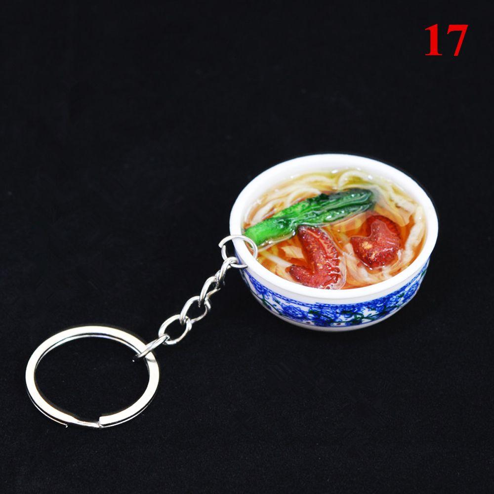 Buckle Mini Bowl Food Keychain Key Ring Simulation Chinese Food