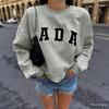 IN BLUE: England Trip Blogger Style Korean Cotton Loose Fit Lettered Pullover Hoodie Pair