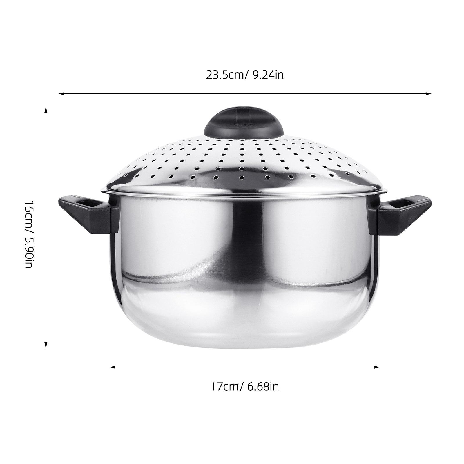

Stainless Steel Noodles Cooking Pot Stockpot Lightweight Portable Non-Stick Soup Boiler Strainer Stainless Steel Pot