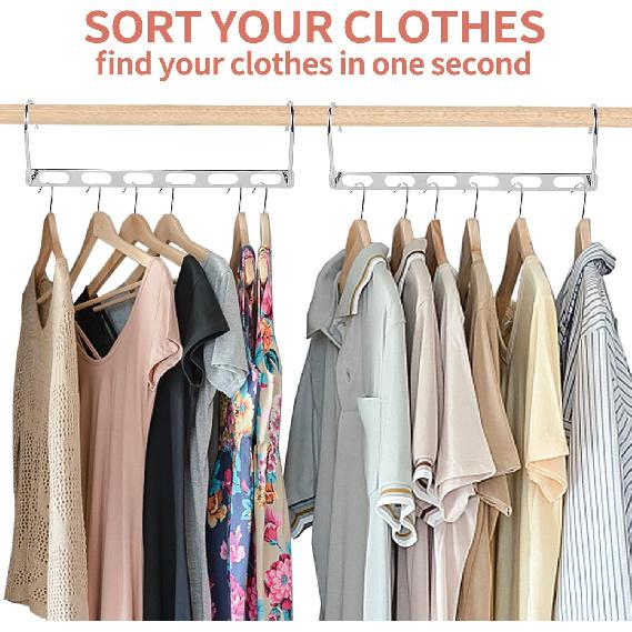 Platzsparende Kleiderbügel, 10er-Pack Kleiderbügel-Organizer Platzsparer, Magische Metall-Faltbare Schrank-Organizer, Mehrere Kleiderbügel in Einem, College