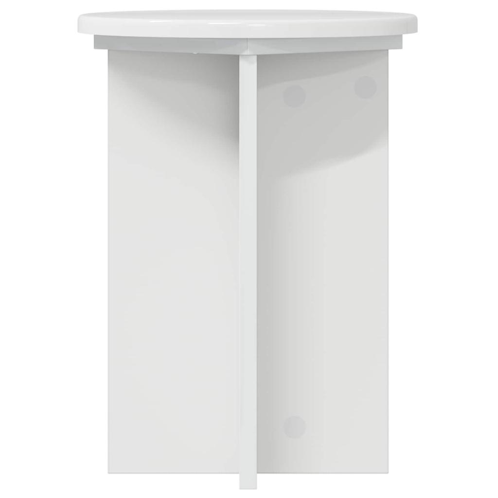 Plant Stand 2 Pcs High Gloss White Ø29.5 X 40 Cm