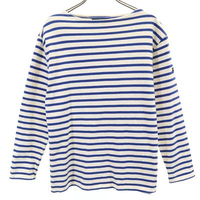 SAINT JAMES Made In France Border Pattern Long Sleeve Boat Neck Basque Shirt Women Used