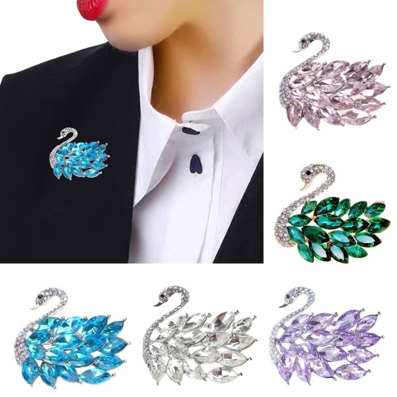 Broche de Cisne Fashionável Broche Resistente ao Desbotamento Confortável de Usar Broche Corsage Material de Liga Joia de Tecido para Meninas