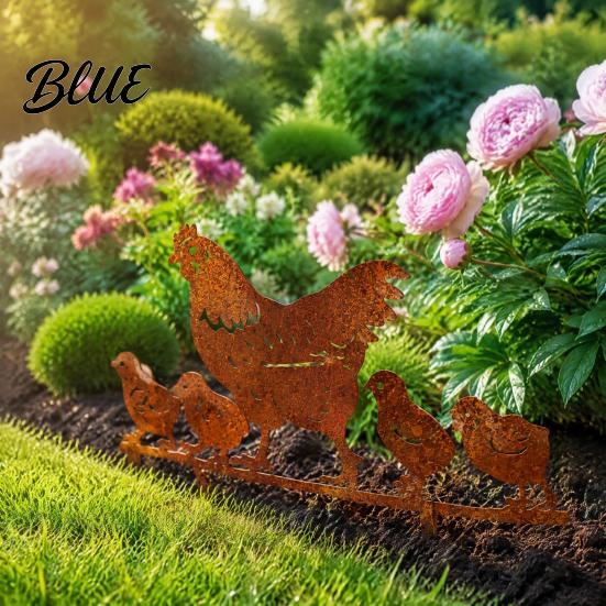 Garden Gifts for Enthusiasts Rusty Animal Stakes, Metal Hen/Chicken/Goat/Deer Yard Art Silhouette Decor Patio Landscape Decorations Lawn Flower
