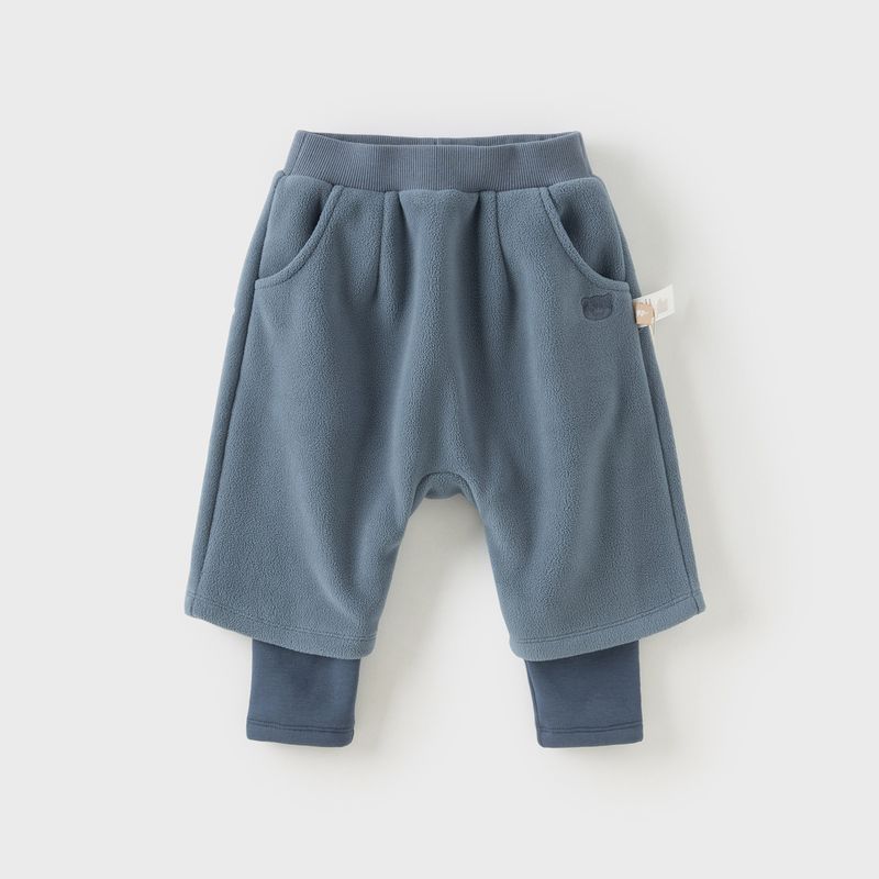 David Bella Children s Harem Pants 2026 Winter Collection Boys  Fleece Pants Girls  Fleece Fake Two-Piece Big Pp Pants Dark Blue [Ready Stock] 73
