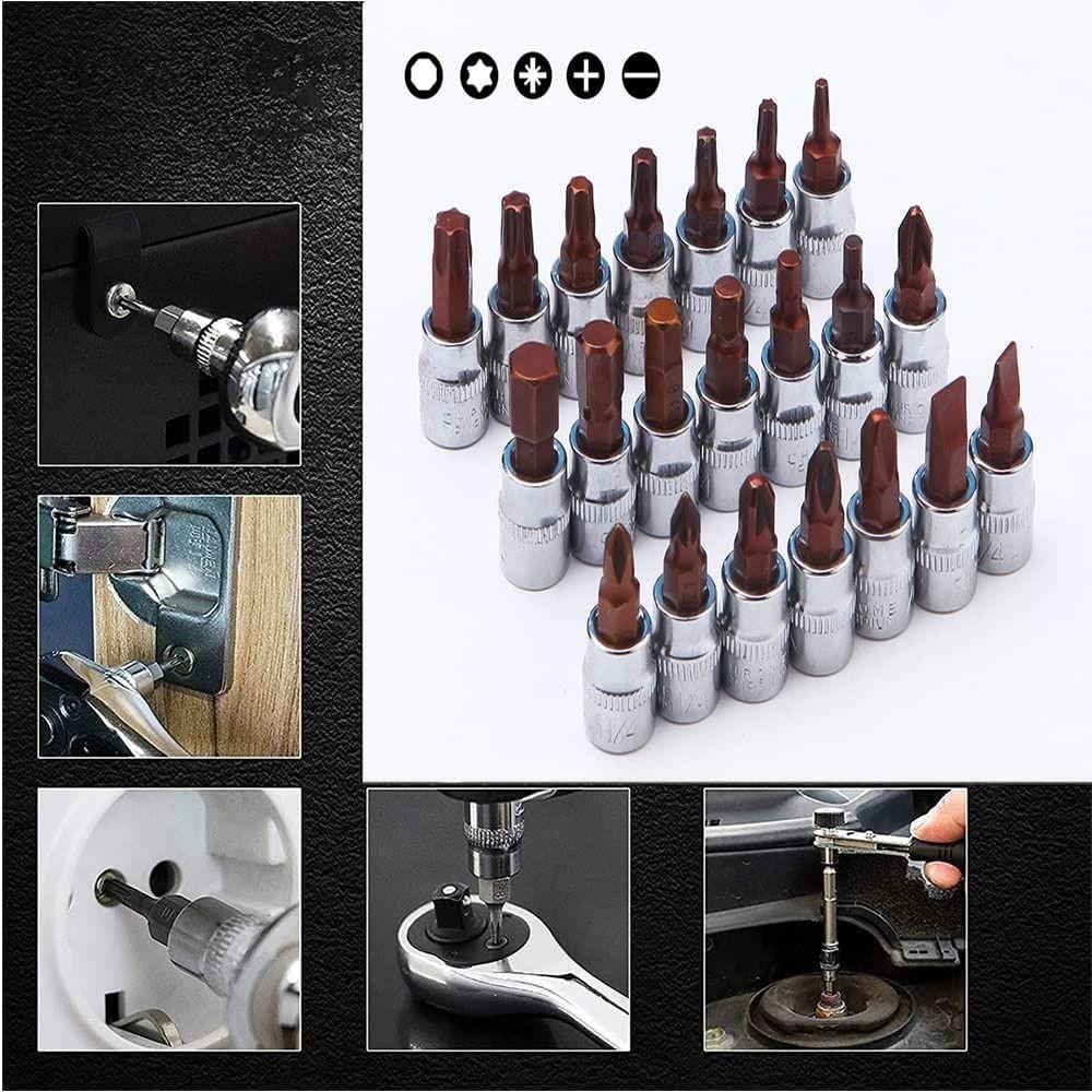 S2 Steel Triple Square Bit M10 Spline Bit Socket with Ratchet Wrench Industrial Use