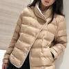 Ailegogo Winter Women Stand Collar Ultra Light Short Down Coat 90% White Duck Down Warm Single Breasted Jacket Lady Snow Outwear