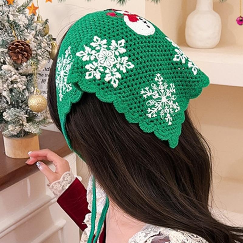 Hair Scarf Knitted for Christmas Creative Snowflake Headband Birthday Gift
