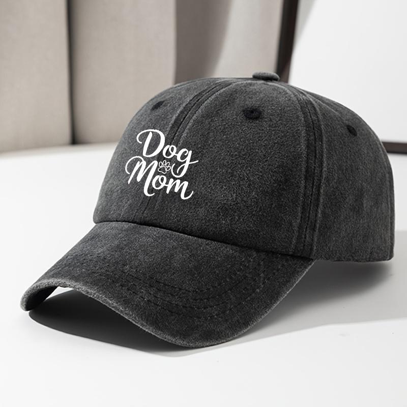 Baseball Cap Dog Mom Letter Print Fashion Retro Soft Top Curved Brim Baseball Cap Adjustable Hip Hop Dad Truck Hat Fishing Hat
