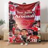 Arsenal Football Player Customize Text Blanket Gift Customizable Blanket Comfortable Perfect for Home Decor Seaside Living Room Picnics