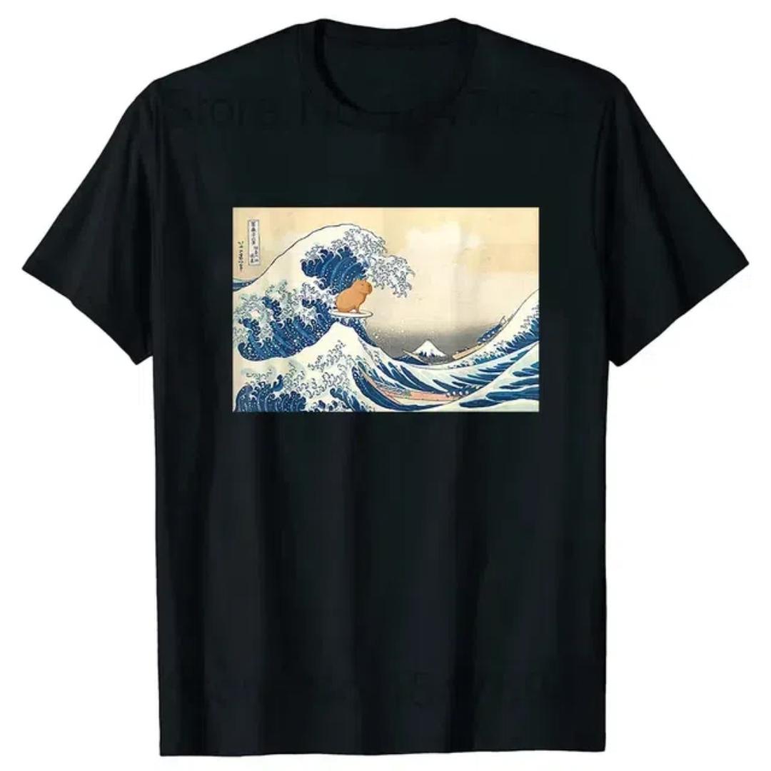 Смешная мужская футболка с принтом «Dont Worry Be Capy Capybara» в формате 3D, ретро-топы с круглым вырезом и коротким рукавом, модная футболка, повседневные футболки с изображением любителей капибар 6XL