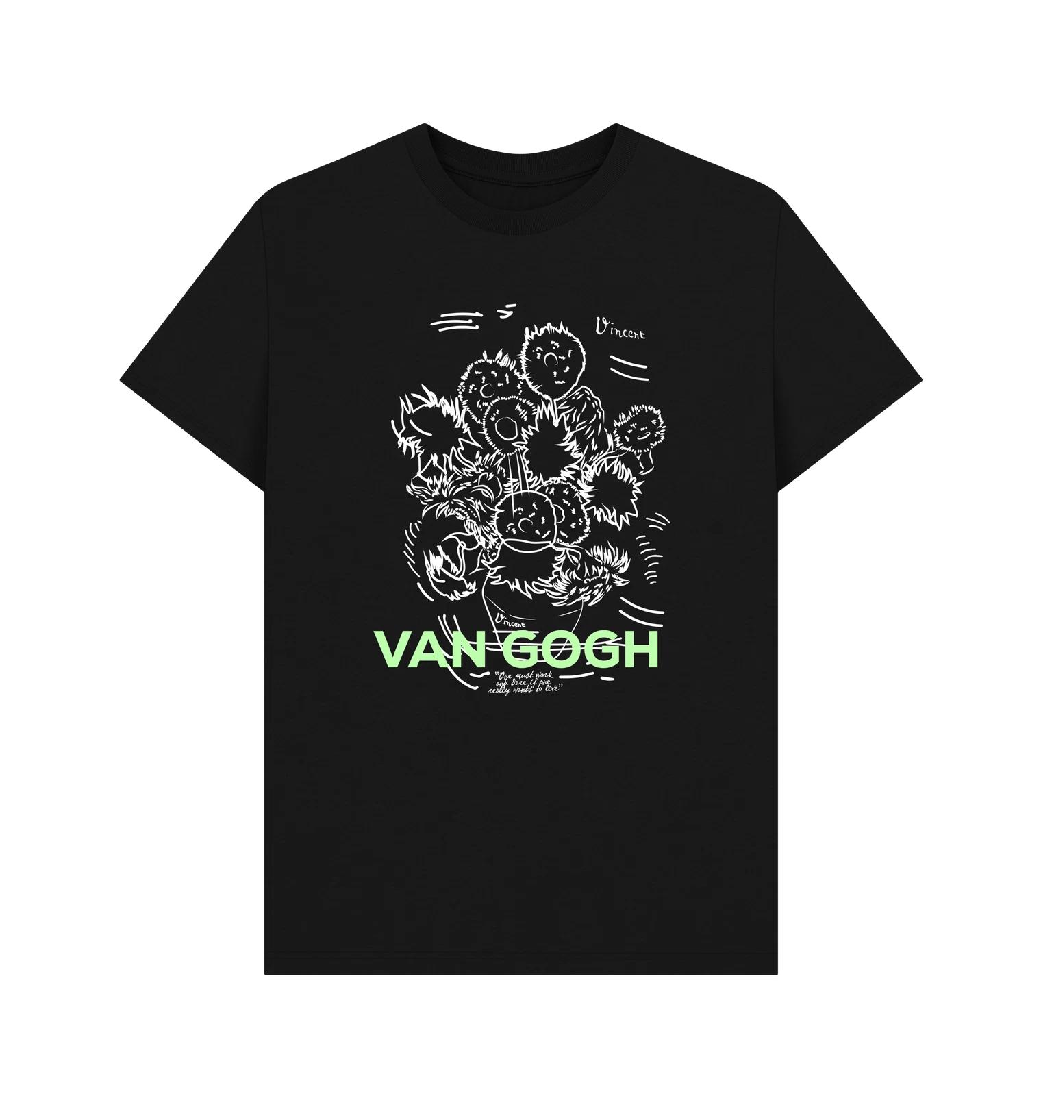PREMIUM OFFICIAL APOH APOH Van Gogh Sunflowers Scribble Black T-Shirt 4XL