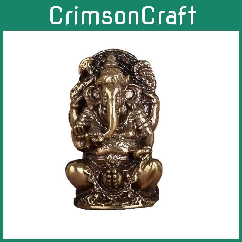Lord Ganesa Elephant God Metal Desk Ornament For Worship And Cultural Display