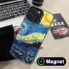 Abstract Oil Painting Phone Case for iPhone 17 16 15 14 13 12 11 Air Pro Max Plus Colorful Silver MagSafe Cover