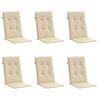 Garden Chair Cushions for High Back Chairs 6 Pcs Beige 120 X 50 X 3 Cm Fabric