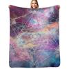 Watercolor and Nebula Sacred Geometry Throw Blanket Anti Shedding Soft Fuzzy Blanket for Home