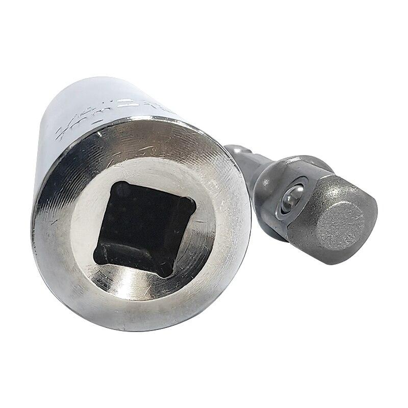 Multifunctional Silvery 7 To 19mm Magic Socket Multi Purpose Wrench Extension Rod Electric Hand Drill Screw Tool Set