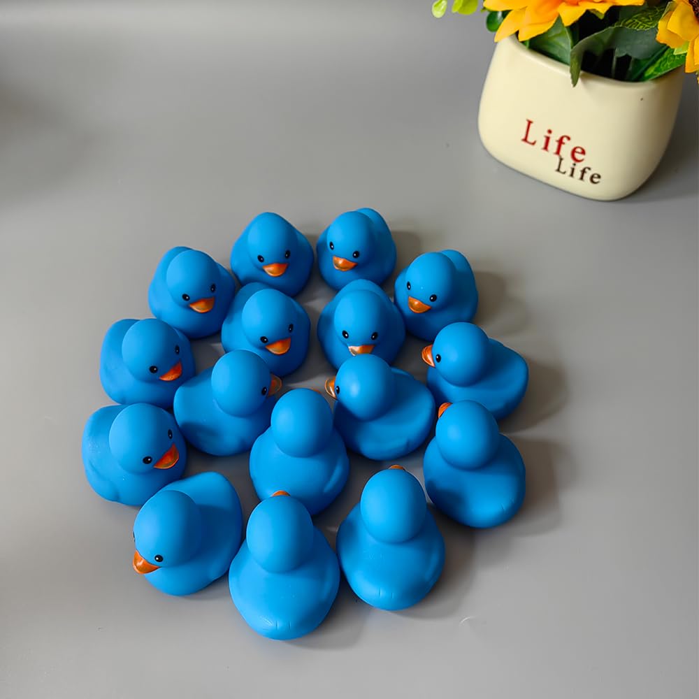 1-100Pc Blue Mini Rubber Ducks Set In Bulk Float Squeak Tiny Ducks Rubber Duck Toy For Kids Party Birthday Supplies