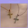 Heart Shaped Cross Pendant Necklace With Pearl Chain For Fashionable Women And Men