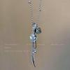 Multi-element Necklace - Women's Fall/winter Heart-shaped Grape Pendant Long Cardigan Chain Accessory