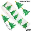 200-500Pcs Christmas Stickers Christmas Tree Santa Hat Self-Adhesive Gift Tags Pvc Gift Wrapping Seals Decals Party Decorations