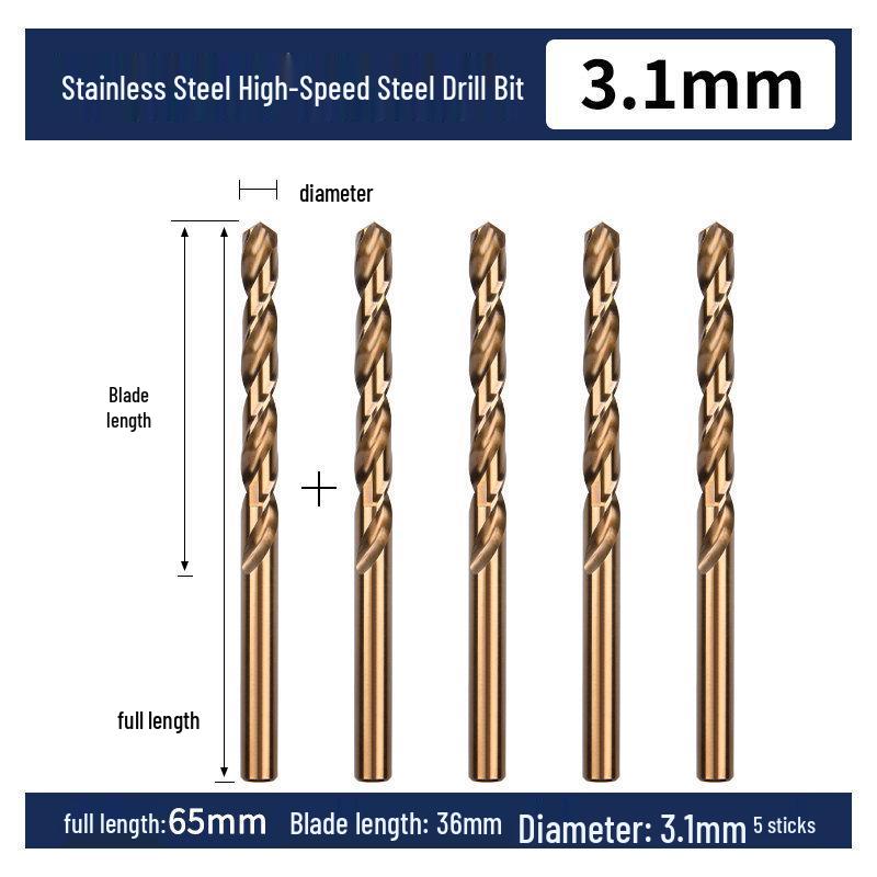 Cobalt Twist Drill Bit for High-Hardness 304 Stainless Steel and Metal