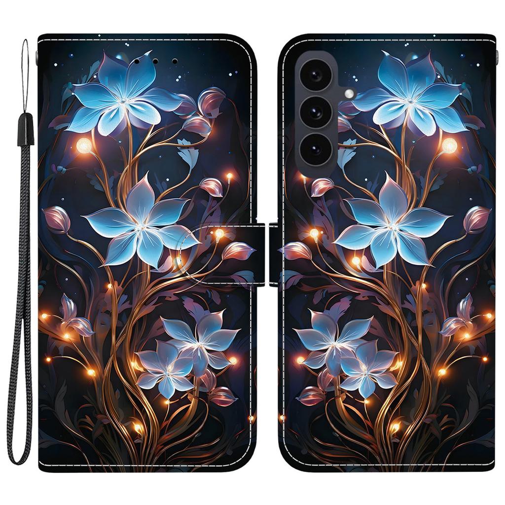 For Samsung Galaxy S25 FE Case Pattern Printing Leather Flip Wallet Phone Cover with Lanyard