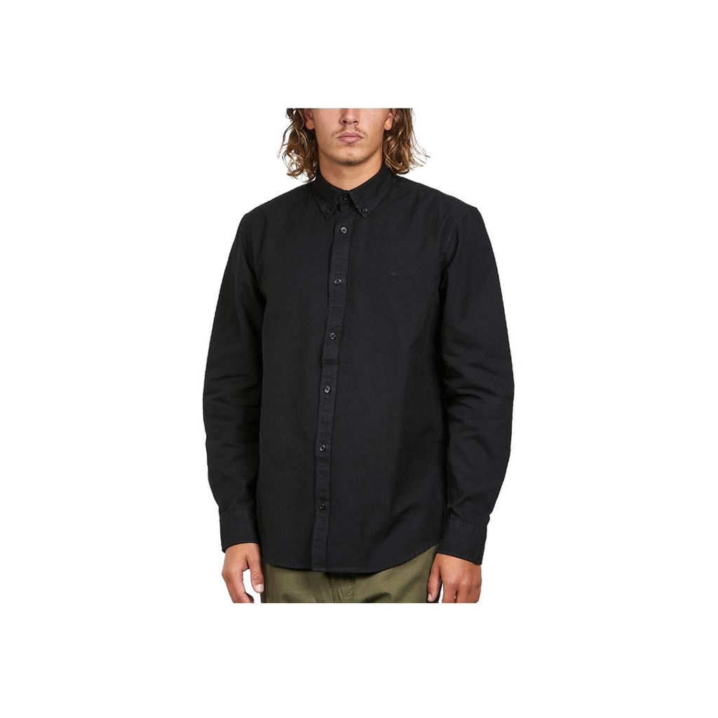 Carhartt WIP Single Button Solid Color Shirt Men shirts Black I030238-89-GD