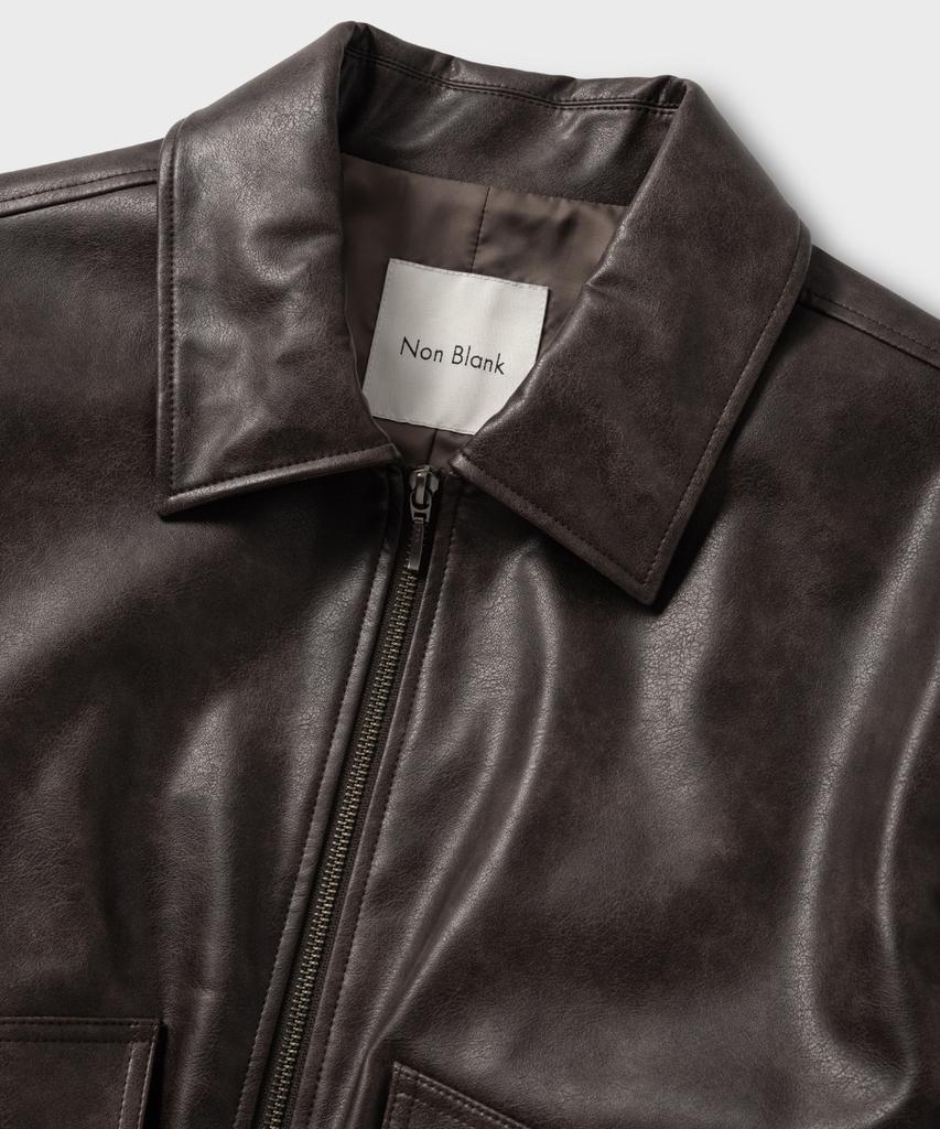 Nonblank Vegan Leather Blouson_Dark Brown