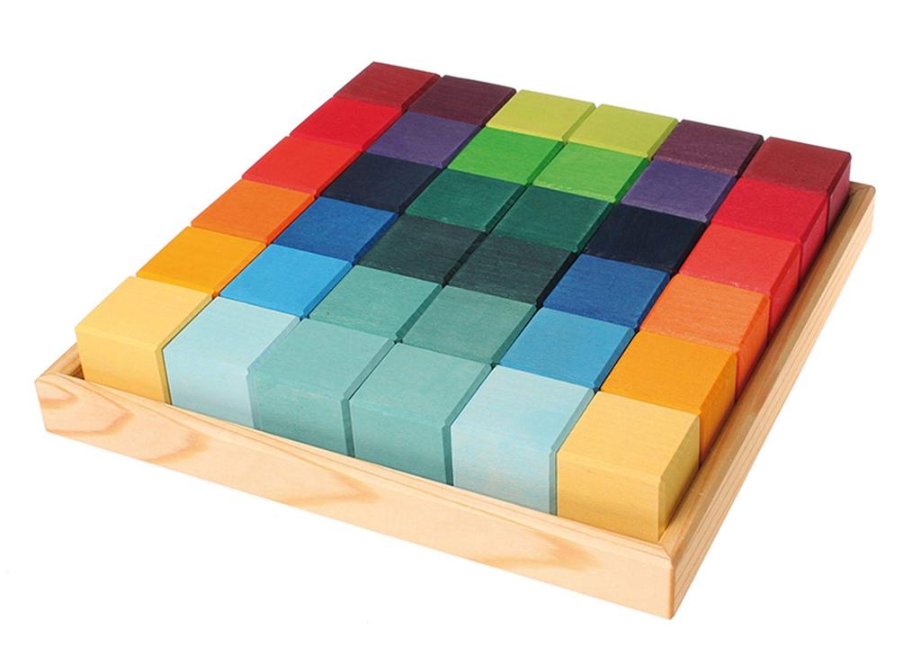 Grimms Rainbow Cubes, Small, 36 pieces (GM43110) [For ages 1 and up]