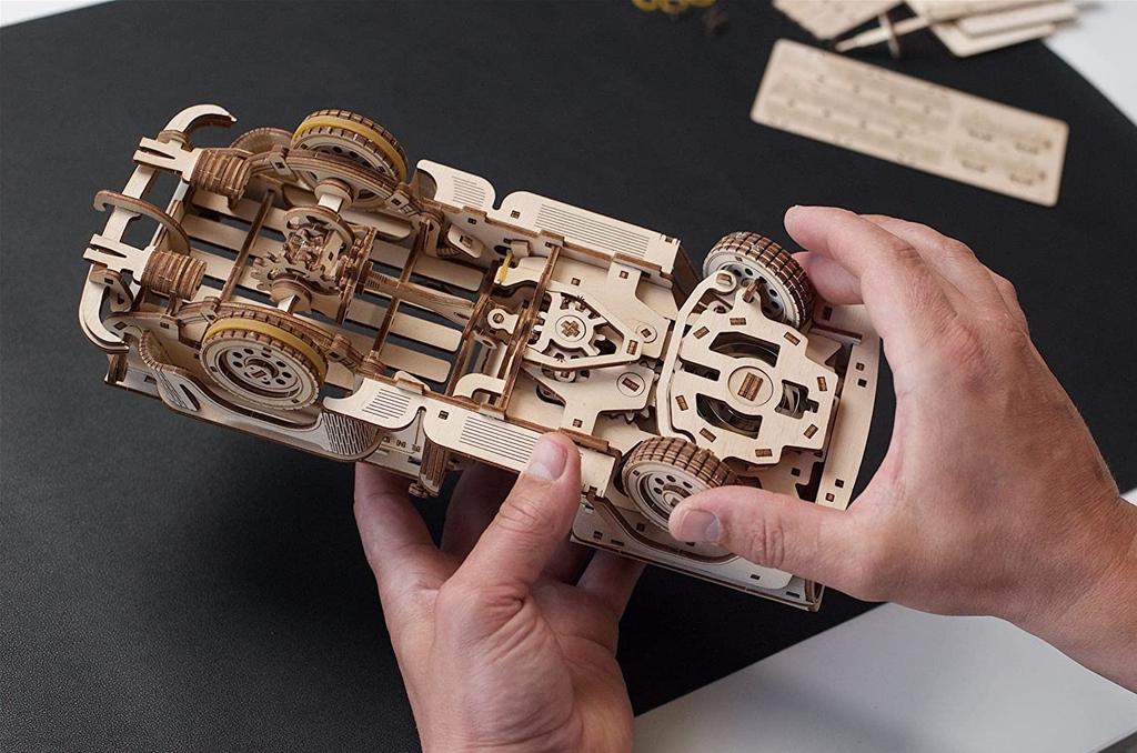 Ugears Lumberjack Pickup Truck 70171 Wooden Puzzle, Crafts & Model Building Kit, No Glue or Tools Required, for Adults and Kids