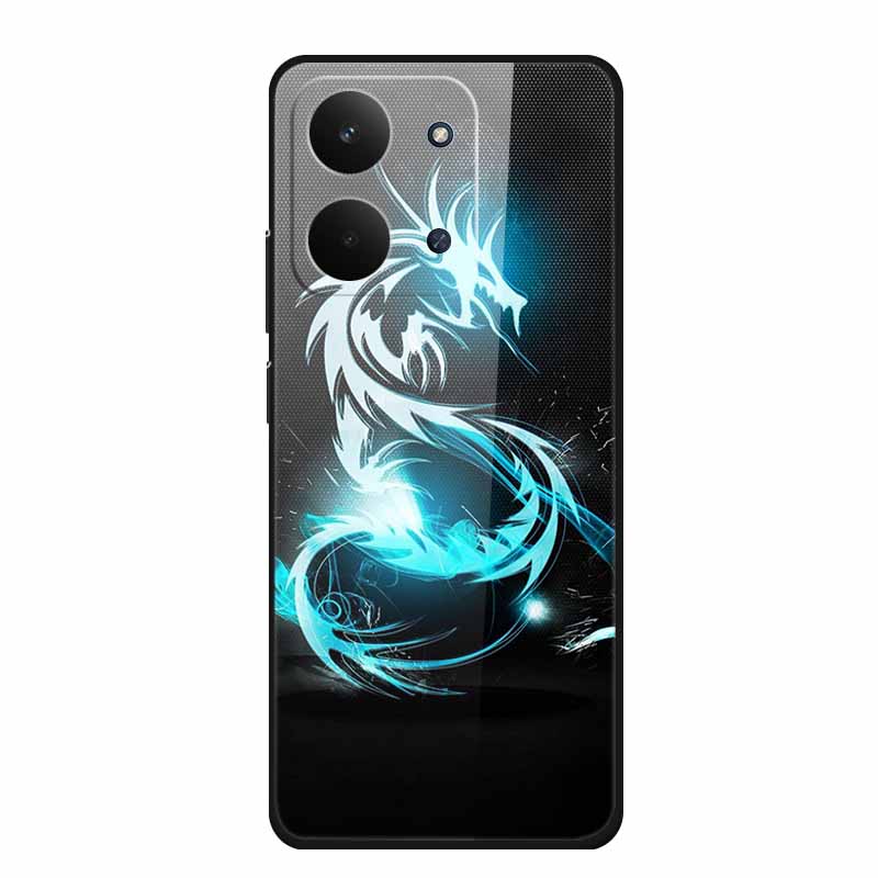Xiaomi Redmi 15C 4G Kılıfı İçin Cam Arka Kapak 15 C Kılıf Sert Temperli Cam Kılıf Redmi 15C Telefon Kılıfı İçin Redmi15C Yumuşak Tampon