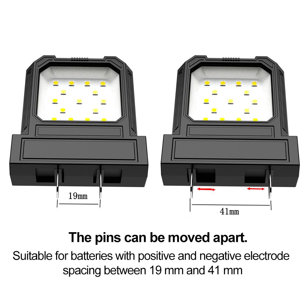12V-85V Wide Voltage Electric Tool Lithium Battery Universal LED Work Light, Automatically Convert POS And NEG,Adjustable Socket