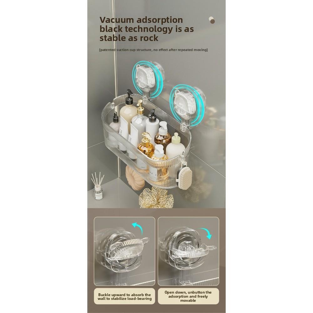 Suction Cup Rack, Bathroom, Toilet, Seamless, No Punching, Light Luxury Cosmetics, Washstand, Wall-mounted Storage Box.