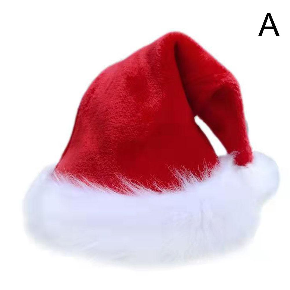 Christmas Santa Hat For Adults And Kids Xmas Red Long Plush Holiday Hats Comfort Velvet Party 2025 New Year Festive Supplies