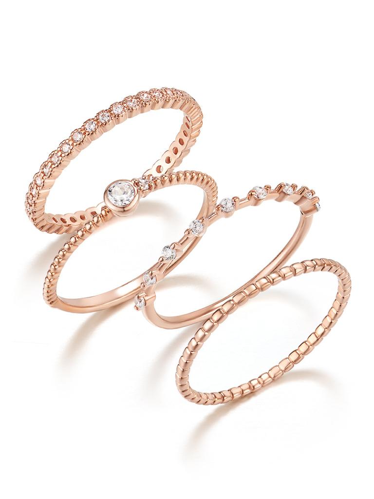 Ellejewelry Daily Layered Ring 4-Piece Set Elbrwr117