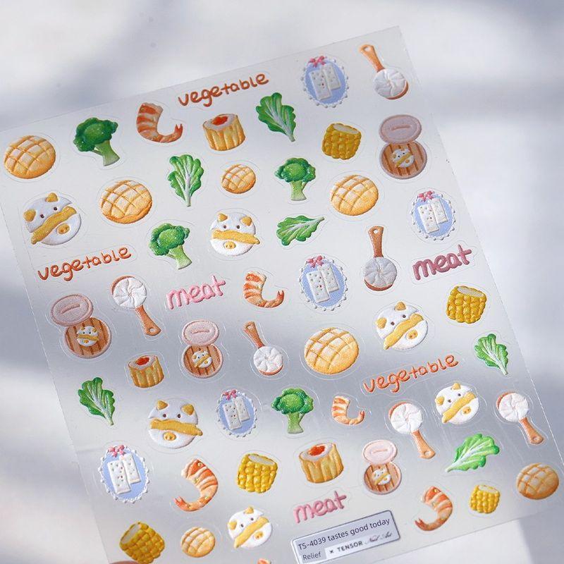 

Qiji Cartoon Delicious Steamed Buns Food Nail Stickers Waterproof Nail Sticker Decorative Decals Ornament 4039 TS-4039 (stereo)