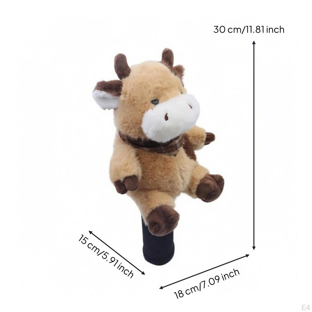 Süßes Kuh Golfschläger-Headcover | Gestricktes Ärmeldesign, Gestickte Gesichtsdetails, Kreaturen-Schlägerabdeckung