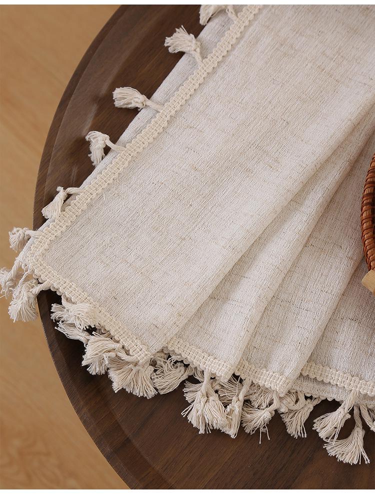 Modern Minimalist Bamboo Joint Hemp Door & Window Semi-Shading Curtain - Solid Color, High-End Feel