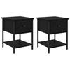 Nightstand 2 Pcs Black Oak Effect 34 X 35.5 X 45 Cm