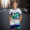 Children's Clothing Suit For Boy Summer Short Sleeve T-Shirt 2 Piece Set 3D Football Print Shorts Casual Outdoor Children's Sets