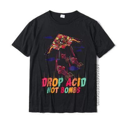Αστείο T-Shirt Drop Acid Not Bombs Ψυχεδελικό LSD Αγάπη Βαμβακερό Ανδρικά T-Shirts Κόμικς T-Shirts Ομάδα Στενή Εφαρμογή