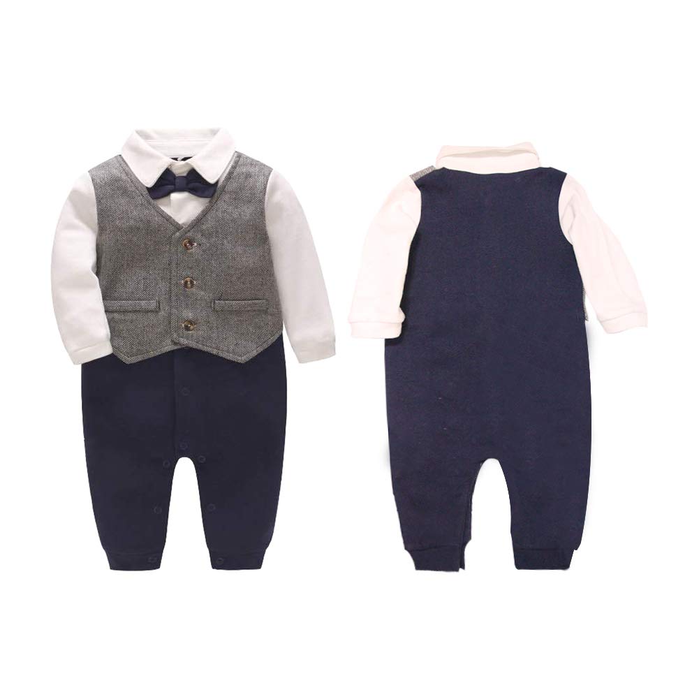 Fairy Baby Elf Baby Formal Layered Perfect for Baby and More Size Boy's Romper, Style, Weddings, Showers, (Gray, 66)