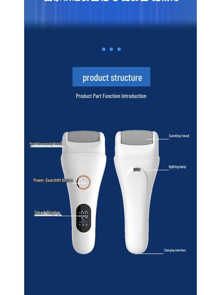Lima Elettrica Impermeabile Ricaricabile per Piedi: Rimuovi Calli con Display Digitale per la Cura dei Piedi.