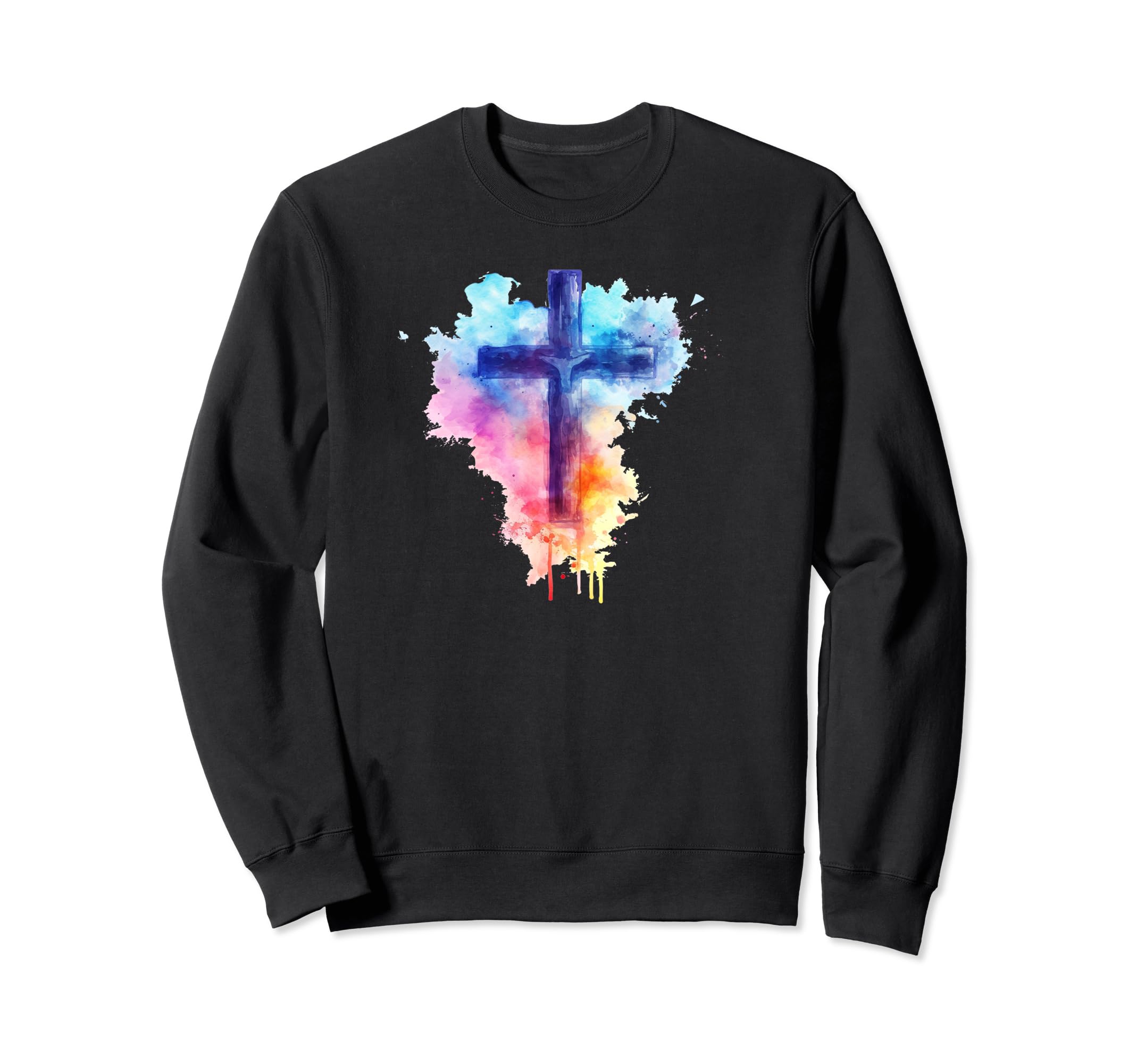 

Colorful Religious Cross Sweatshirt for Church Christians
