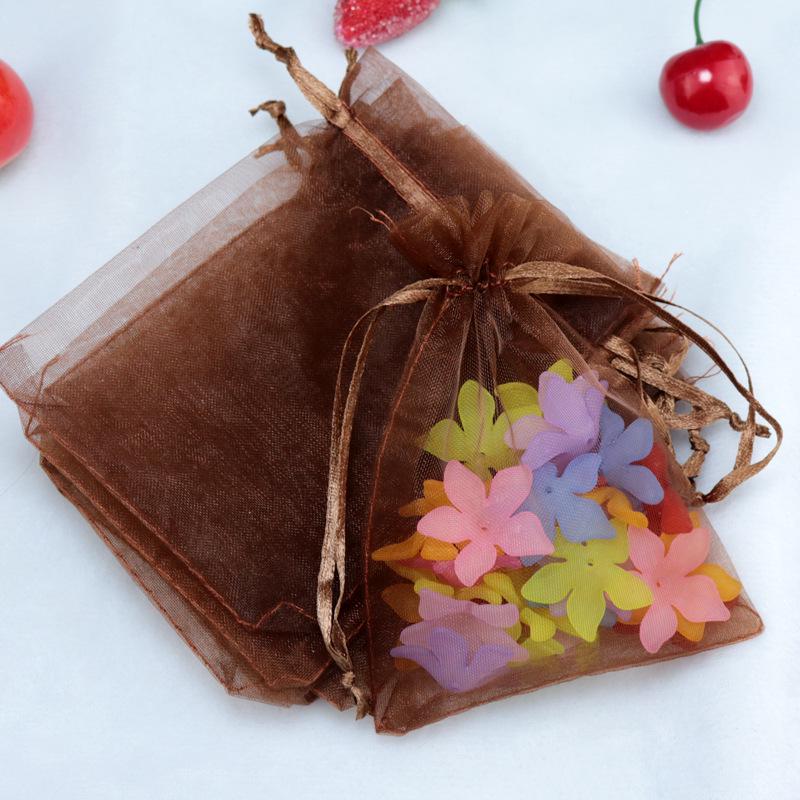 10pcs (9 Size) Gift Bag Jewelry Packaging Organza Bag Pouche Jewelry Packing Bag Birthday Party Decor Wedding Christmas Supplies