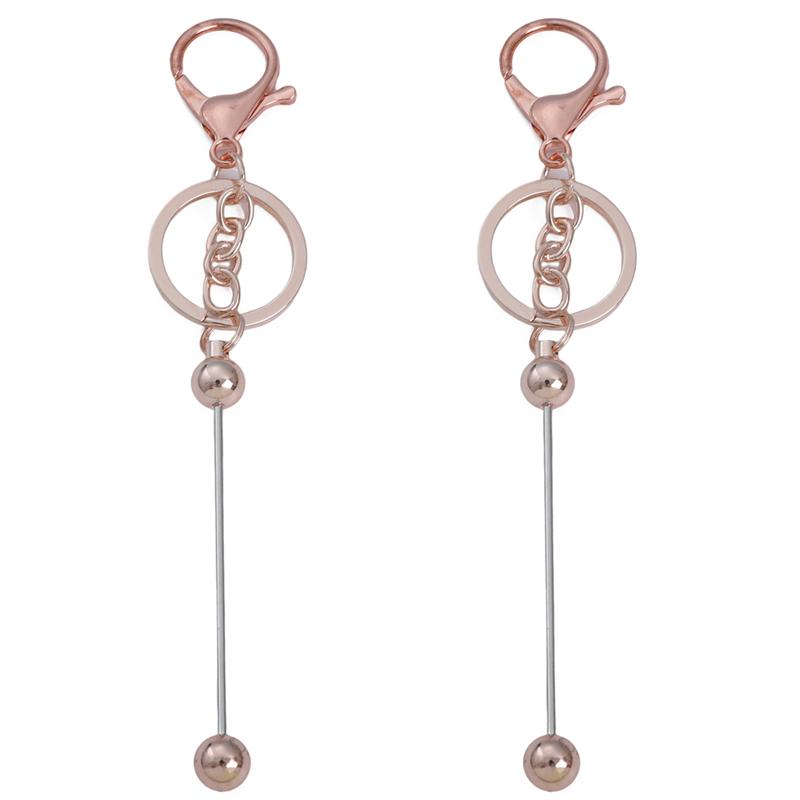 1 Satz ausgefallener DIY-Schlüsselanhänger mit Perlen, passend für große Lochperlen für Frauen und Mädchen, DIY-Schlüsselanhänger, Schmuckherstellung