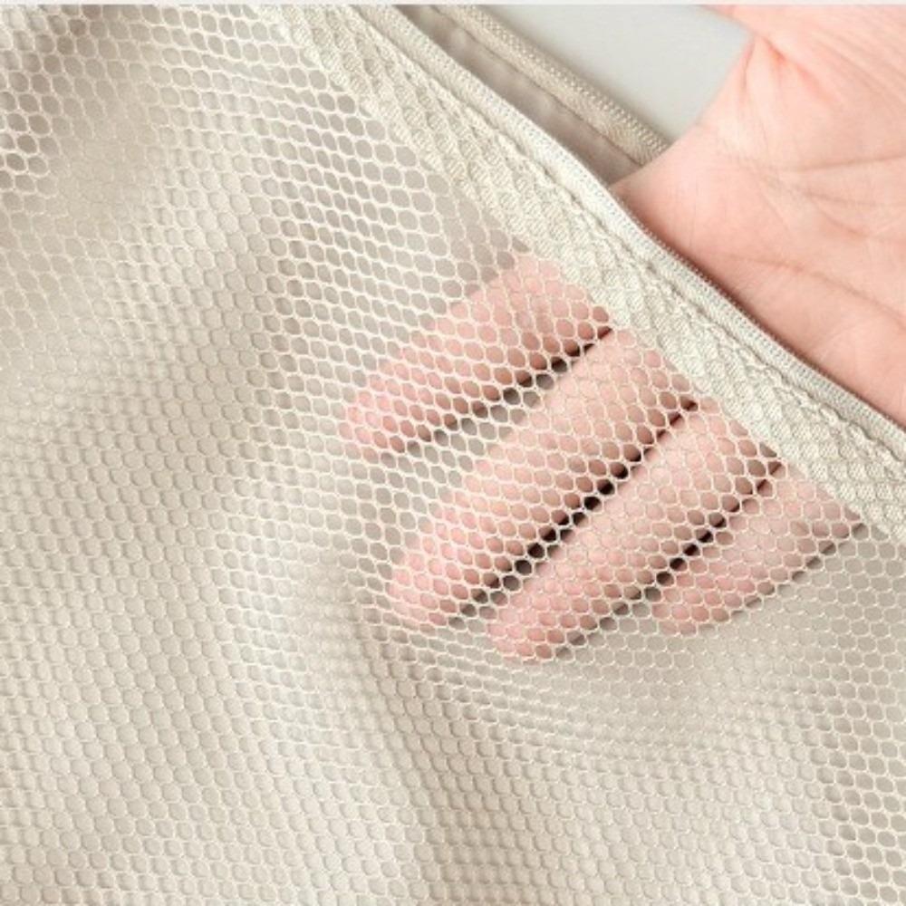 Lightweight Mesh Storage Bag Polyester Solid Color Toiletry Bag Multifunctional With Zipper Makeup Pouch Travelling Storage